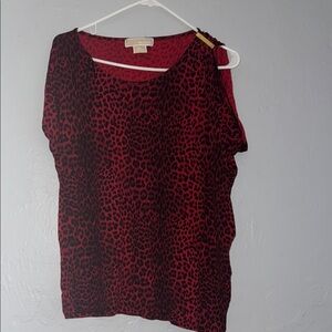 Michael Kors Black and Red Sleeveless Tank Top 25